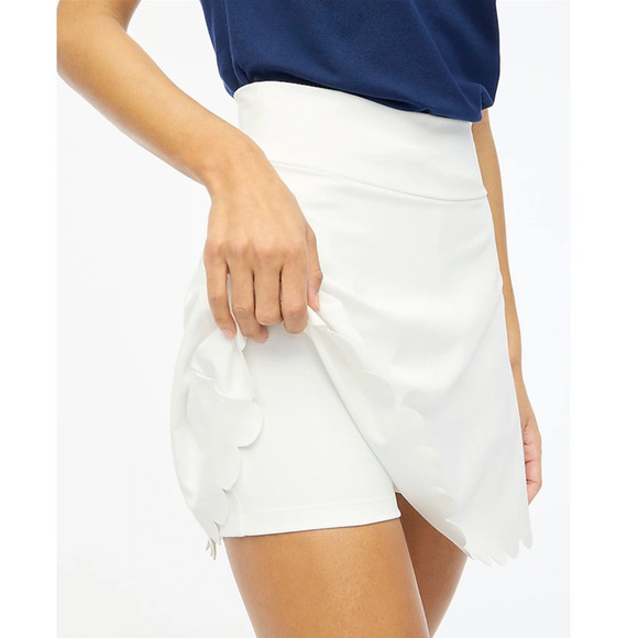 J Crew Active Scalloped Hem Skort White US Women's XL New - Picture 1 of 8